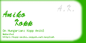 aniko kopp business card